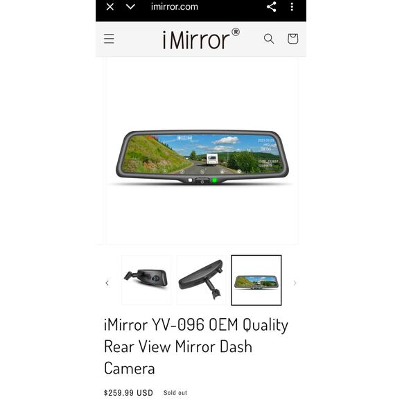 NEW iMirror 2.5K Rear View Mirror Dash Cam Touchscreen Backup Camera Parking - Picture 3 of 3